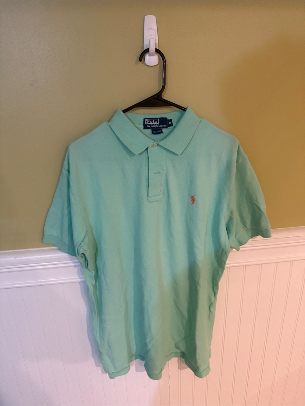 Polo by Ralph Lauren Men's Size M 100% Cotton Light Mint Green Polo